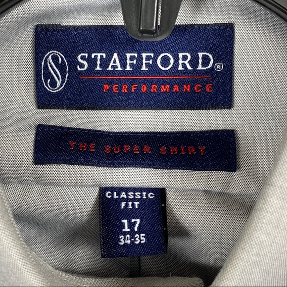 Stafford Performance Blue Classic Fit Dress shirt - Picture 3 of 4